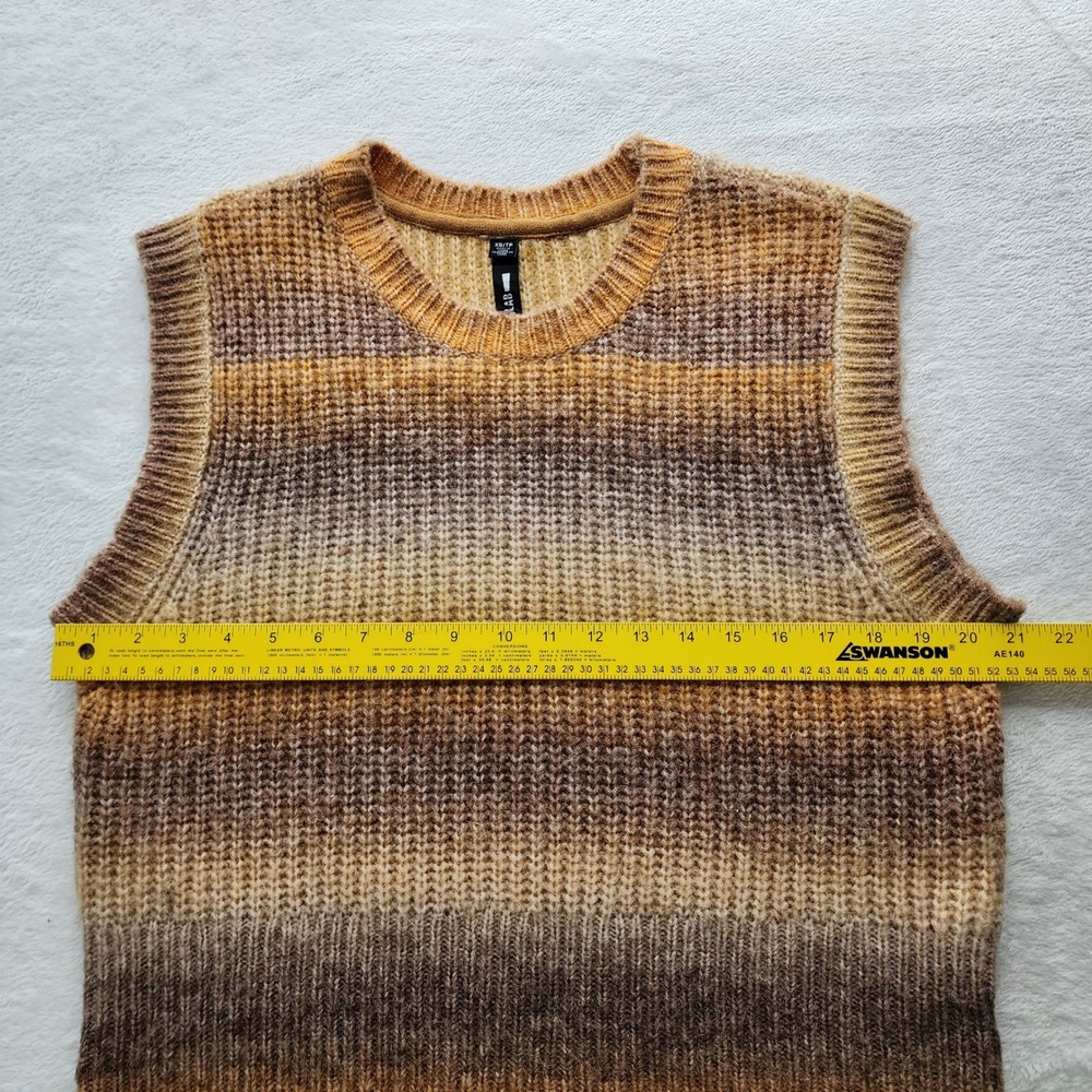 Design Lab Sweater Vest Womens XS Ombre Knit Fall‎ Hipster Boho Earth Tones 70s - Picture 9 of 12